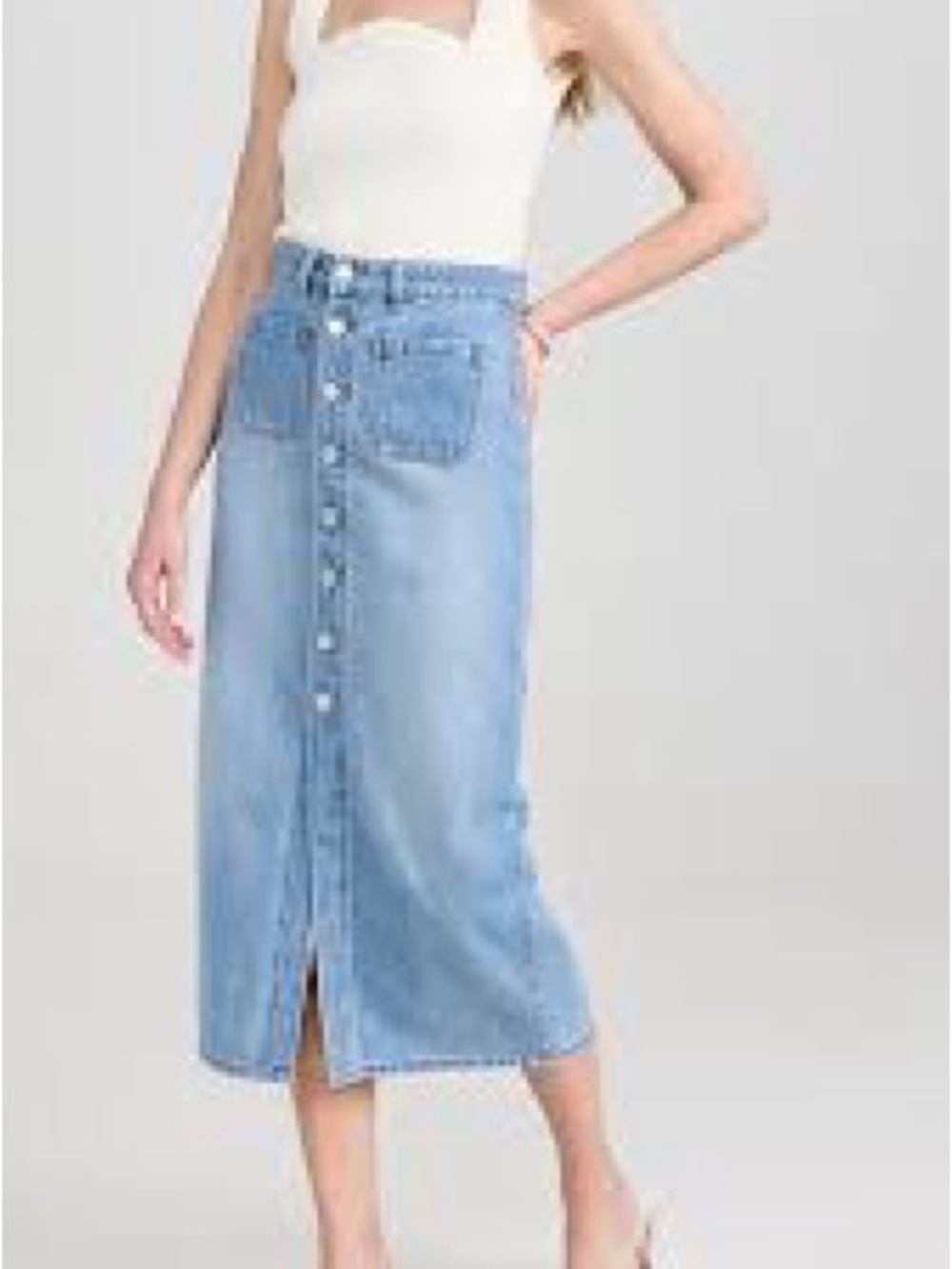 Rolla’s High Rise Slim Sailor Midi Skirt in 
Aussie Vintage Blue Size 26